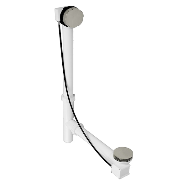 Westbrass Tubular 35" Cable Drive Bath Waste in Satin Nickel D50P35TLE-07 - main